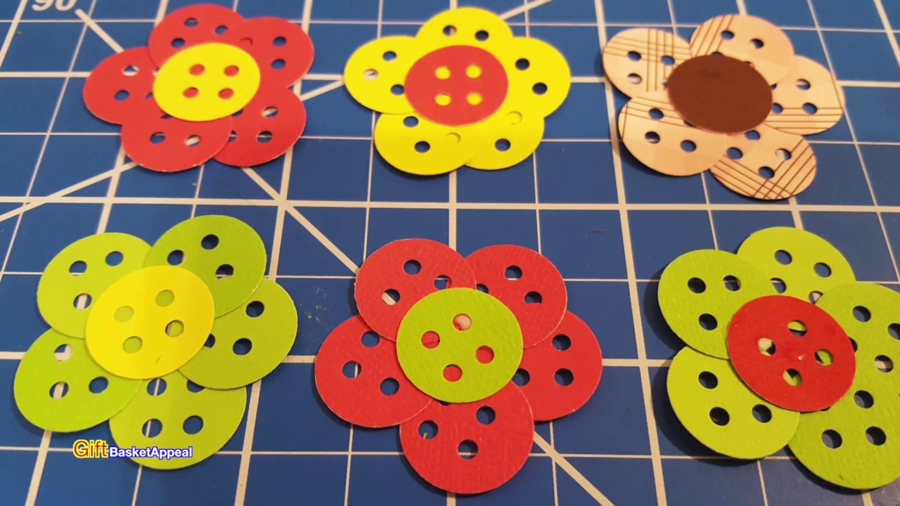 Quick & Easy Button Punch Flowers YouTube