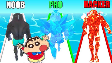 NOOB vs PRO vs HACKER | In Dna Evolution 3D | With Shinchan And Chop | Crusty Gaming |