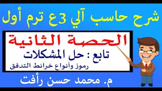 شرح حاسب آلي 3ع ترم أول حصة 2 رموز وأنواع خرائط التدفق