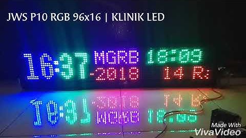 Jam Waktu Sholat Digital Al-Jannah 3 Panel (96x16) P10 RGB Support Android Klinik Led