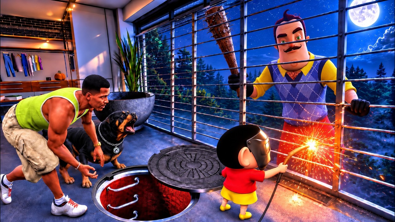 Franklin Shinchan Finally Escaped From Scary Hello Neighbour House | Gta V Bangla Gameplay