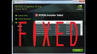 Quick Fix For Nvidia Driver Installation Errors 2017-2018