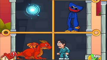 Squid Pin - Gameplay Walkthrough Part All Levels  (Android,iOS) Squid Pin 3D Huggy Walkthrough 🦕😱🦕🥵🔥