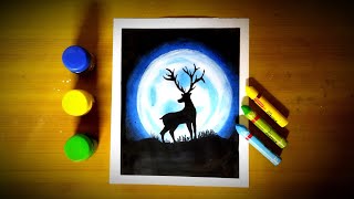 beautiful deer drawing with oil pastel | oil pastel drawing | tutorial |#art |#creative screenshot 4