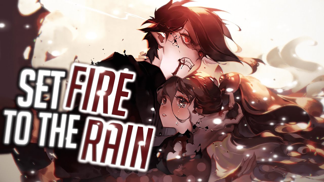 Nightcore   Set Fire To The Rain Rock Version Lyrics