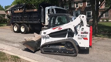 Bobcat T590 Loading Dump Truck with Concrete