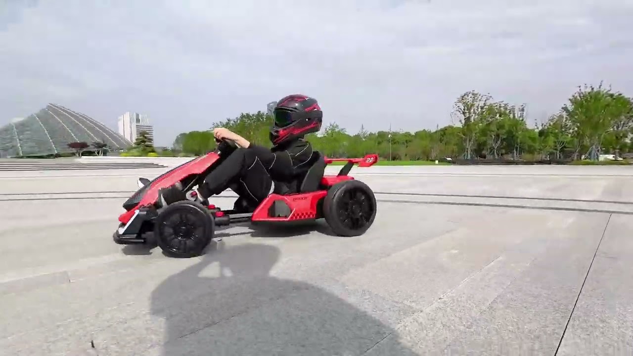 Hikole Go Kart Electric Drift Kart Car, 24V Crazy Go Cart for Kids with Adjustable Seat