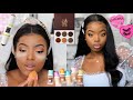 GRWM: FULL FACE using Black Owned Makeup Brands + Easy Wig Install & Styling Julia Hair