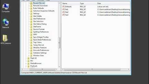 Delete the Recent File List in Dreamweaver