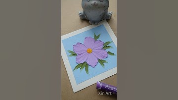 Oil pastel 3D purple flower #oilpastel #easydrawing #art