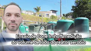 Ensaio de Cone Imhoff medição volume de lodo de um reator biológico