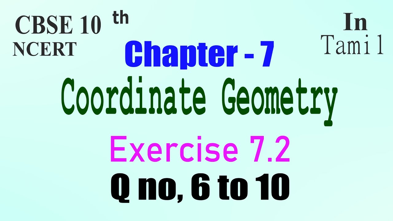 CBSE 10th Maths | Chapter 7 | Coordinate Geometry | Exercise 7.2 | q 6 ...