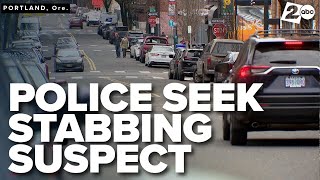 Suspect still at large after reported stabbing in Portland, Oregon's Pearl District on Saturday
