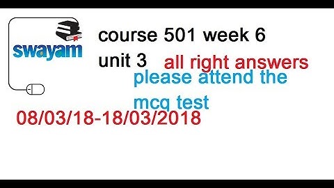course 501 -week 6 -mcq test -swayam portal. niod d.el.ed