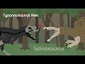 Tyrannosaurus Rex Vs. Spinosaurus | Sticknodes animation