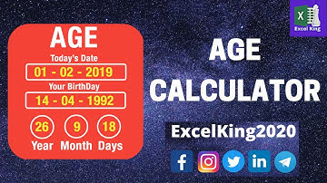 Age Calculator in 1 Minute #AskExcelKing #ExcelKing2020 #ExcelKing