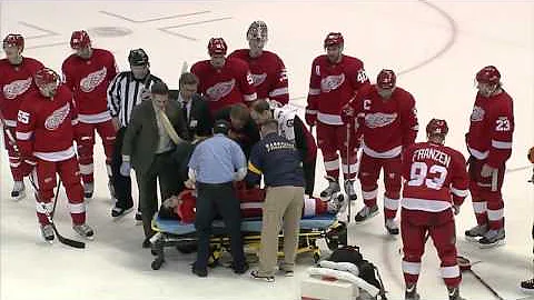 Patrick Eaves taken to hospital after a hit in the...