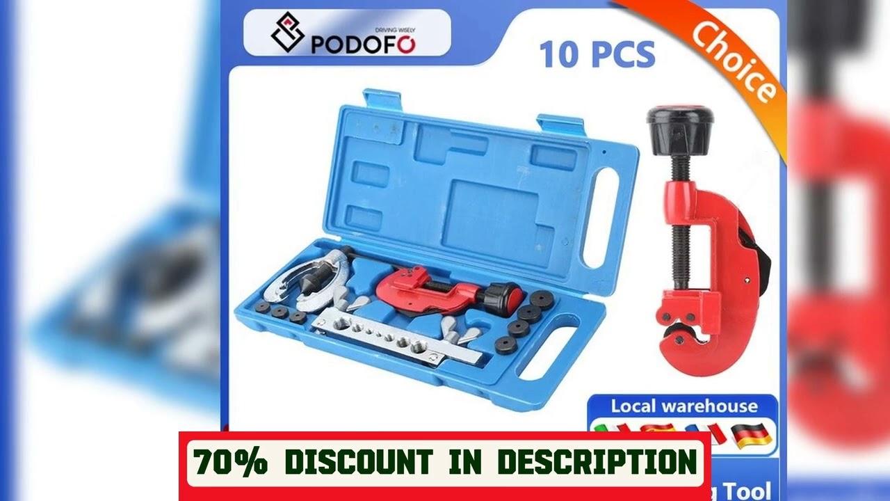 A must-have product! Podofo 10PCS Copper Brake Fuel Pipe Repair Double Flaring Dies Tool Set Clamp