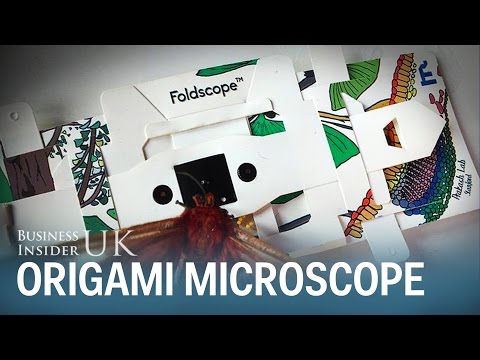 This £20 origami microscope provides 140 times magnification