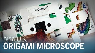 This £20 origami microscope provides 140 times magnification