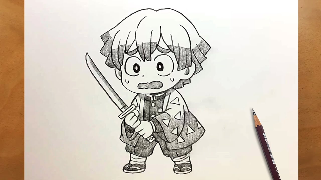 Zenitsu Drawing from Kimetsu no Yaiba || Easy Step by Step Anime Art || Beginner Tutorial