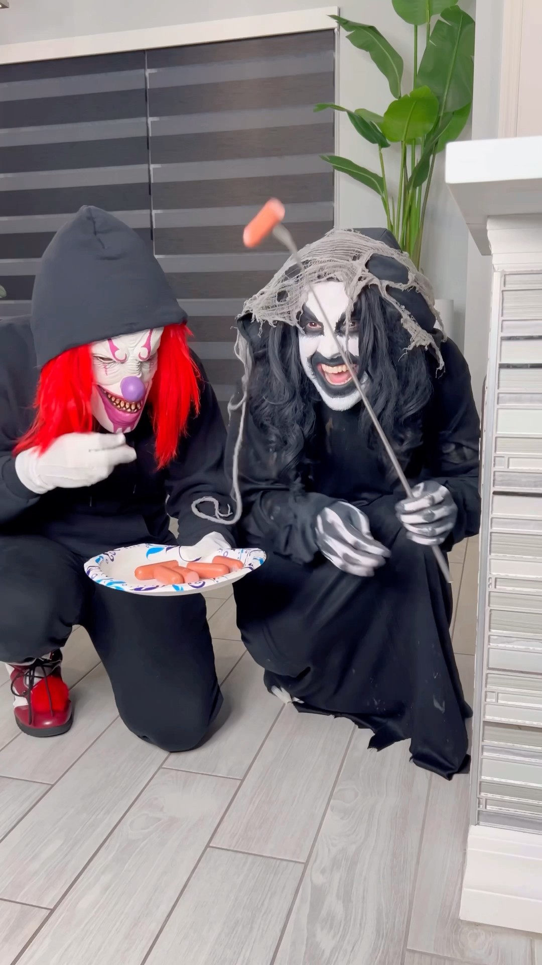 Clown and monster eat his lunch ?? #shorts