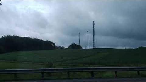 FM tower with a dual strobe beacon