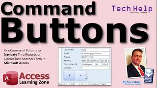 microsoft access buttons: use command buttons to navigate thru records or open/close another form