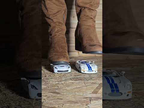 Model car crush in boots #crushexperiment #modelcarcrush #womensboots #asmrcrush #crushingtime