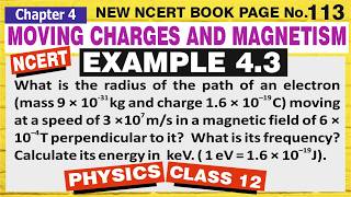 Example 4.3 🔥 Class 12 Physics ✅ Chapter 4 Moving Charges and Magnetism | NCERT Solutions