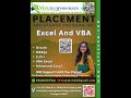 VBA Excel coaching institutes in Palakollu | Tanuku | Narsapuram | Kukatpally | KPHB | Bhimavaram
