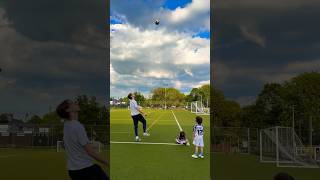 Kids football practise kicking ball