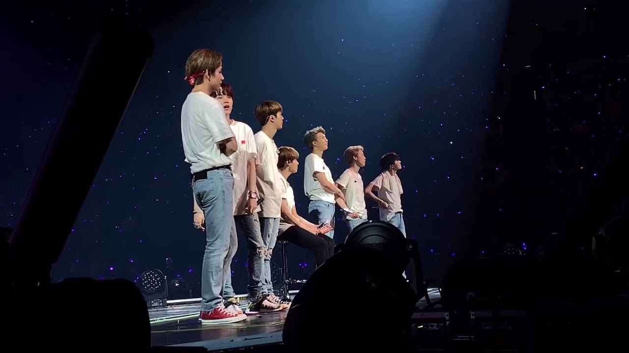 BTS in London 9/10/18 Ending Ment. Jungkook cried.