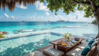 Summer Morning Ocean Bliss Cafe | Elegant Jazz Coffee & Endless Turquoise Waves Escape