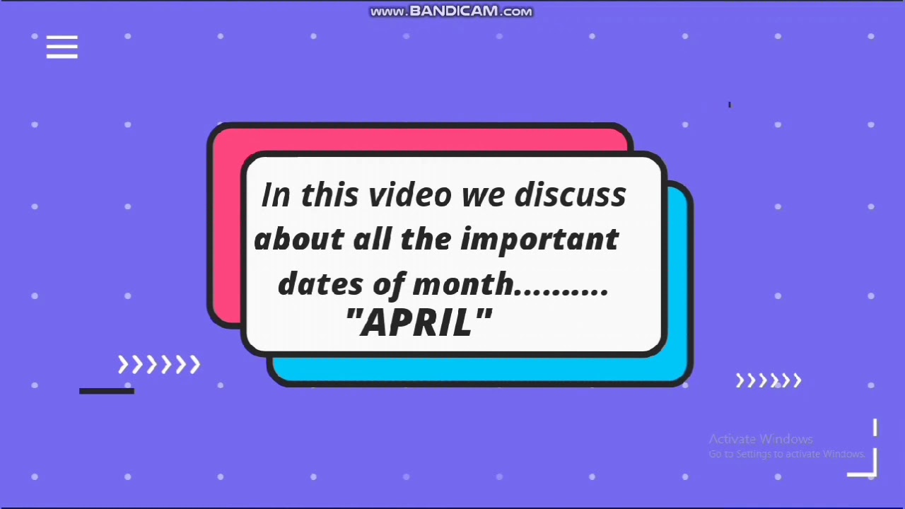Important Dates For April Important Dates For April