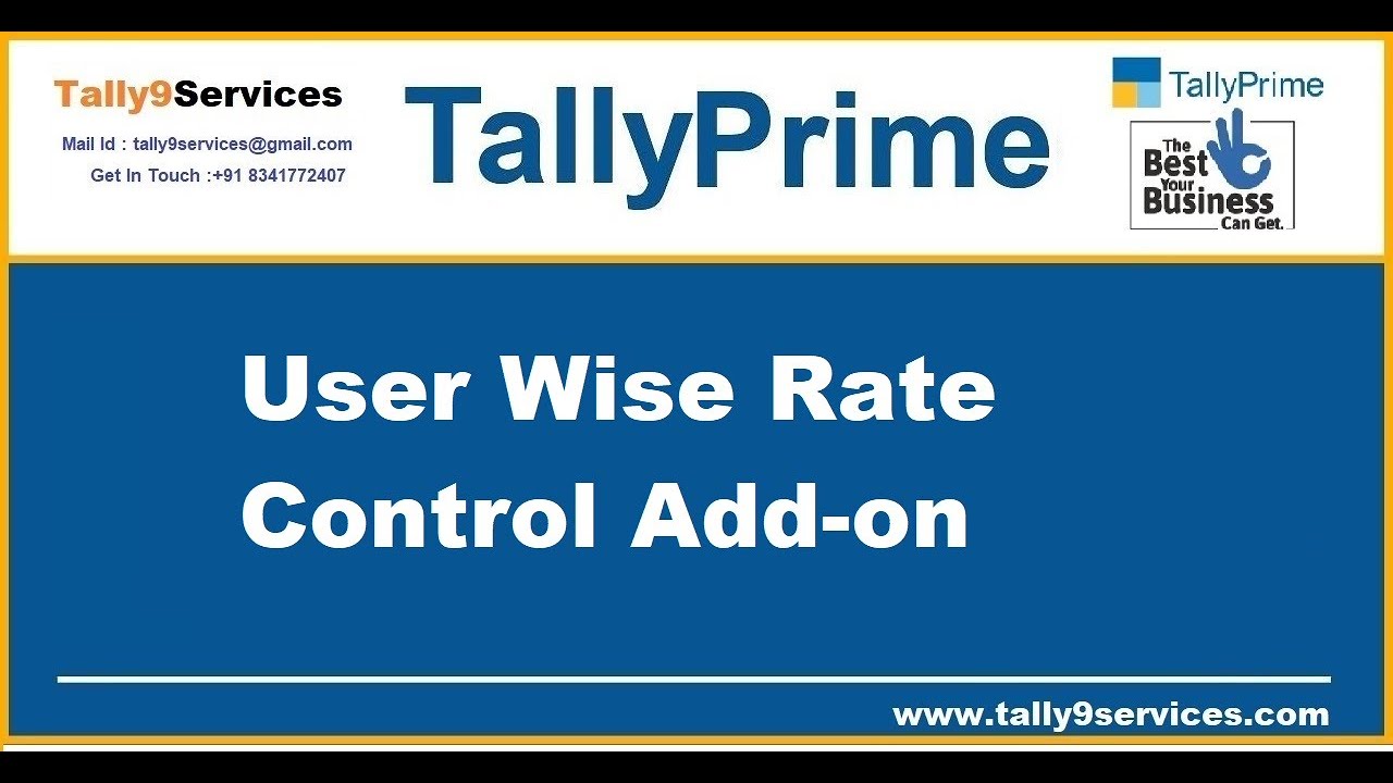 User Wise Rate Control or Restriction – TallyPrime add-on by AK Soft Solutions