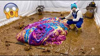 New method Vl Terrible dirty sweet $250K Persian Silk Rug cleaning 😱 | Carpet Detailing Restoration
