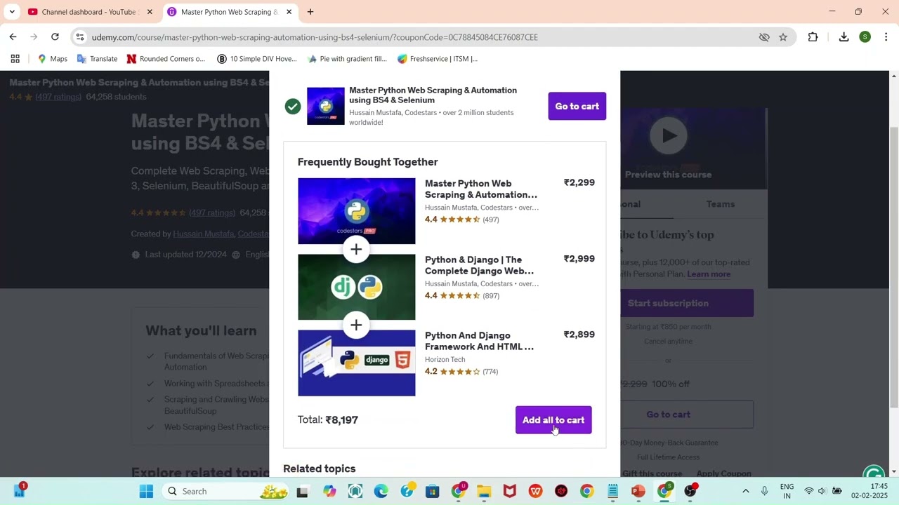 Providing Free Udemy Course - Master Python Web Scraping & Automation using BS4 & Selenium