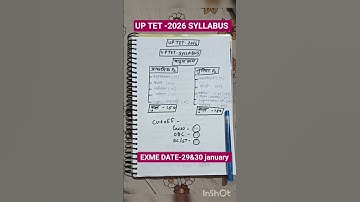 UP TET 2026 SYLLABUS #uptet2026 #uptet