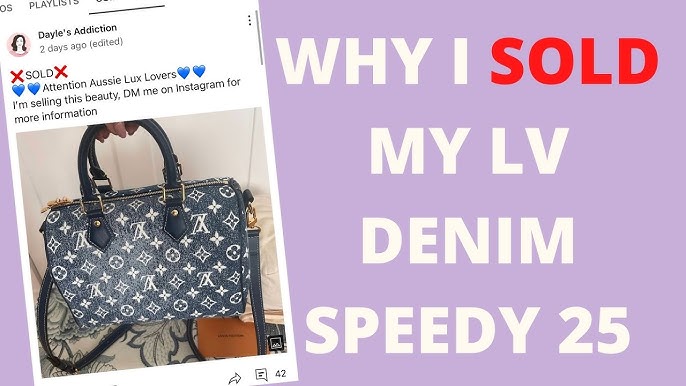【LV Unboxing】Louis Vuitton 2022 Denim OnTheGo  Trying on Hermes Kelly 28  in Craie at The RealReal 
