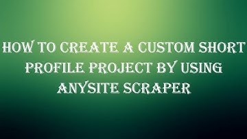 Anysite Scraper short profile video