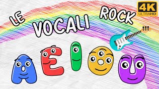 Le vocali Rock - 🎸 - AEIOU - Canzoni per bambini - Children's Music 🧒🏼