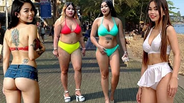 Thailand Street Life — Pattaya Beach Road 2025 🌴🔥