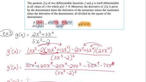 2.3b quotient rule and higher order derivatives