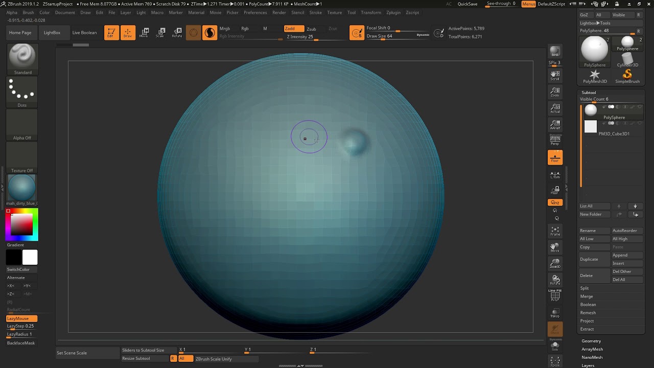 how to zoom in and out zbrush