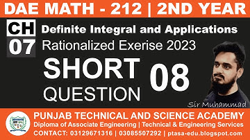 DAE MATH 212 Chapter 7 Short Question 8 | Sir Muhammad