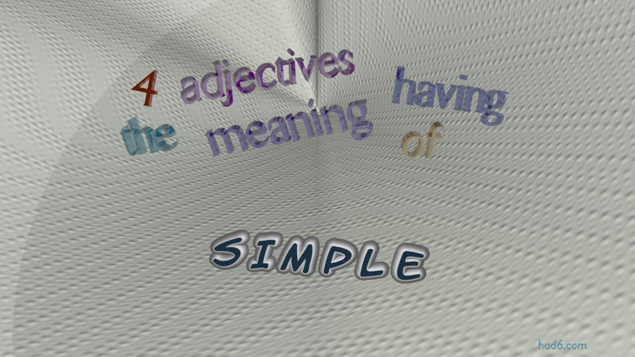 Simple 16 Adjectives Similar To Simple sentence Examples YouTube