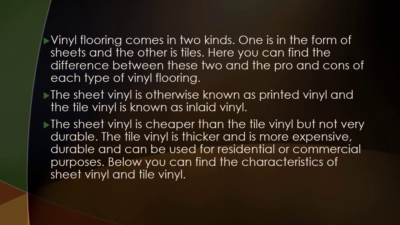 Characteristics of Vinyl Flooring YouTube