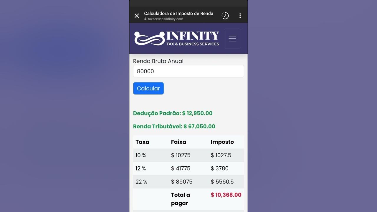 Como calcular imposto de renda federal nos Estados Unidos com nossa