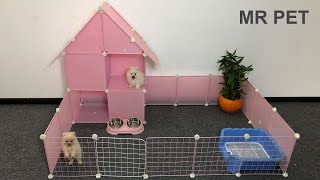 How To Make Dog Villa House For Cute Pomeranian Puppies  DIY HOUSE DOGS  MR PET #28